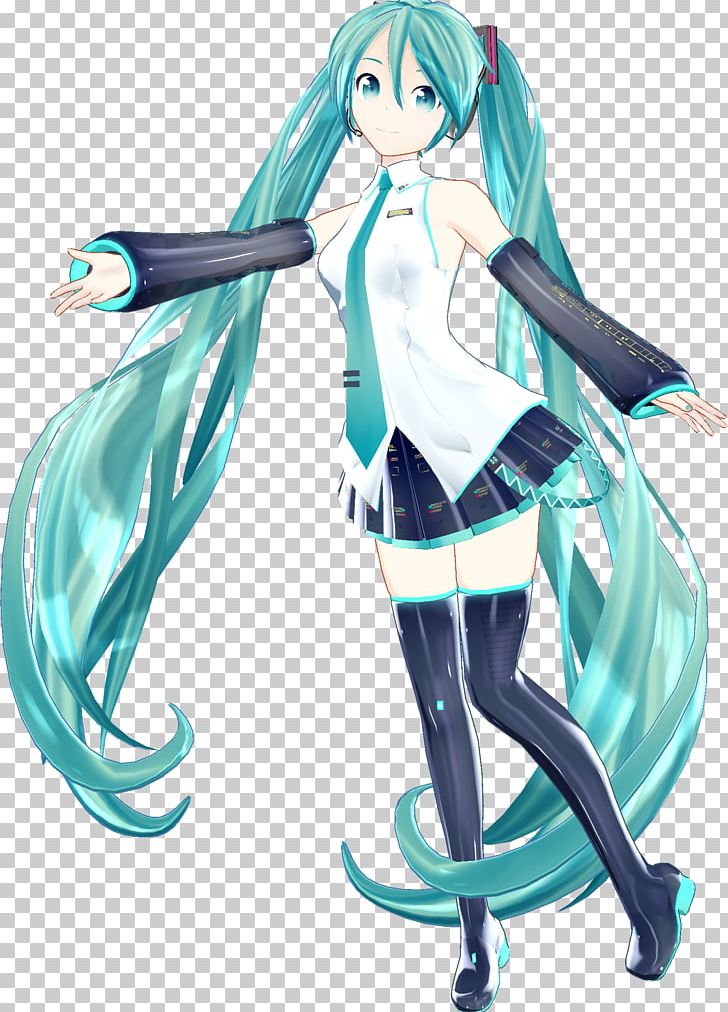 Hatsune Miku MikuMikuDance Desktop PNG, Clipart, Action Figure, Anime, Black Hair, Computer Wallpaper, Costume Free PNG Download