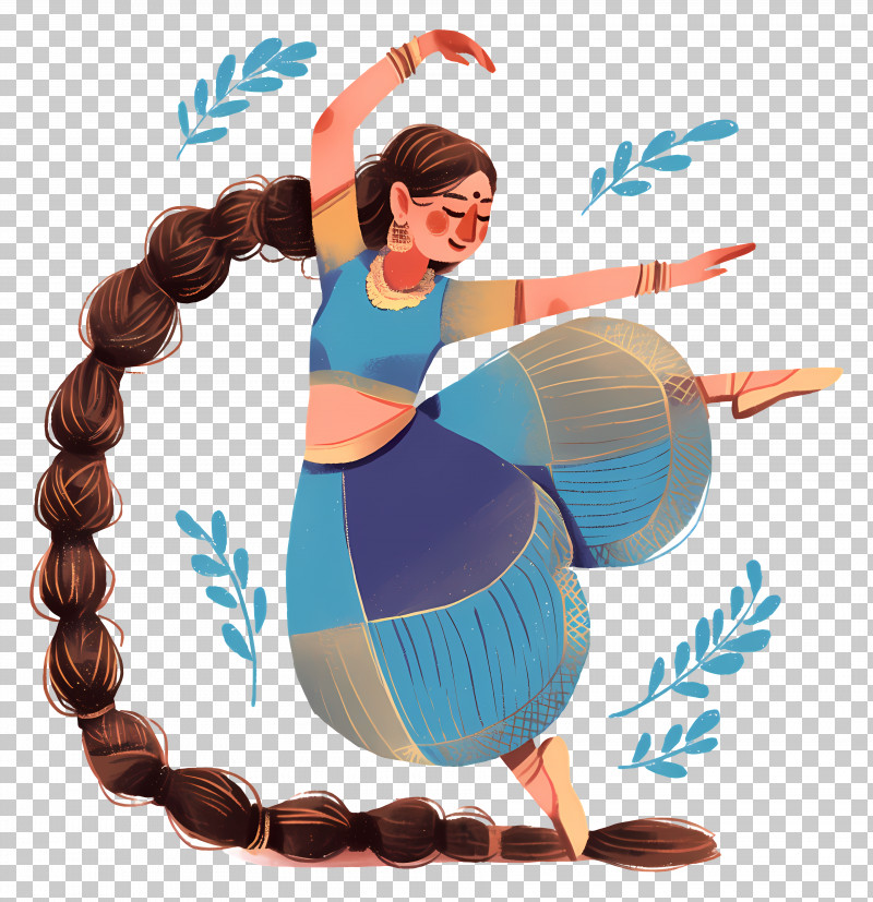 Bharatanatyam Dancing - Dancing Woman With Long Braid PNG
