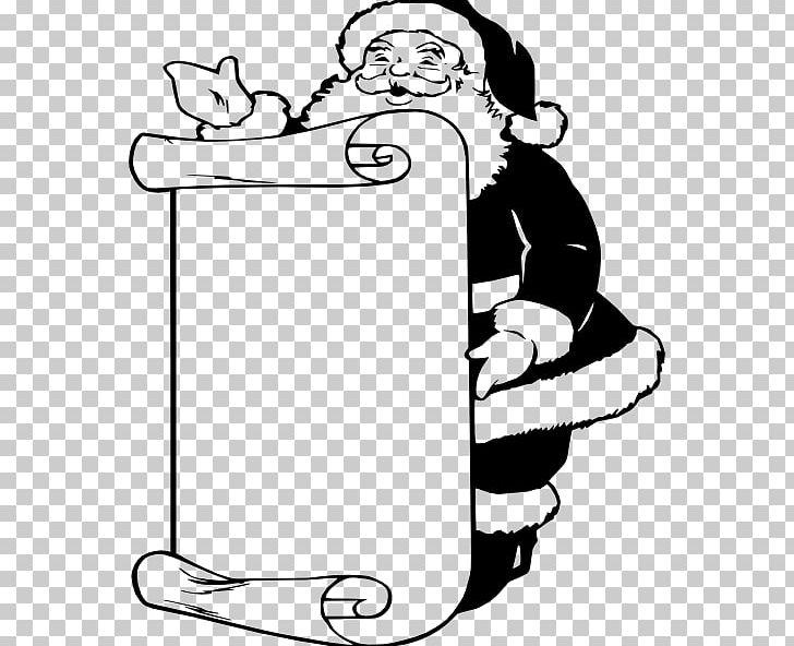 Santa Claus Wish List Christmas PNG, Clipart, Area, Art, Artwork, Black, Black And White Free PNG Download