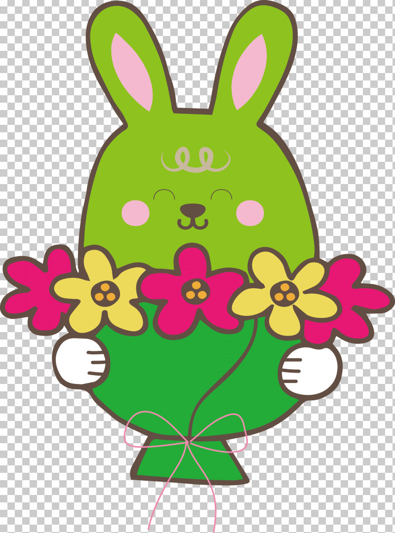 Easter Bunny PNG, Clipart, Easter Bunny, Floral Design, Flower, Green, Leaf Free PNG Download