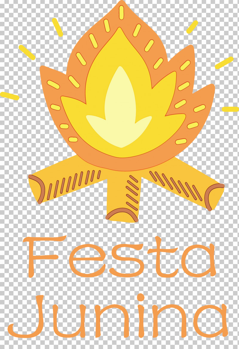 Flower Logo Symbol Yellow Text PNG, Clipart, Festa Junina, Flower, June Festival, Leaf, Logo Free PNG Download