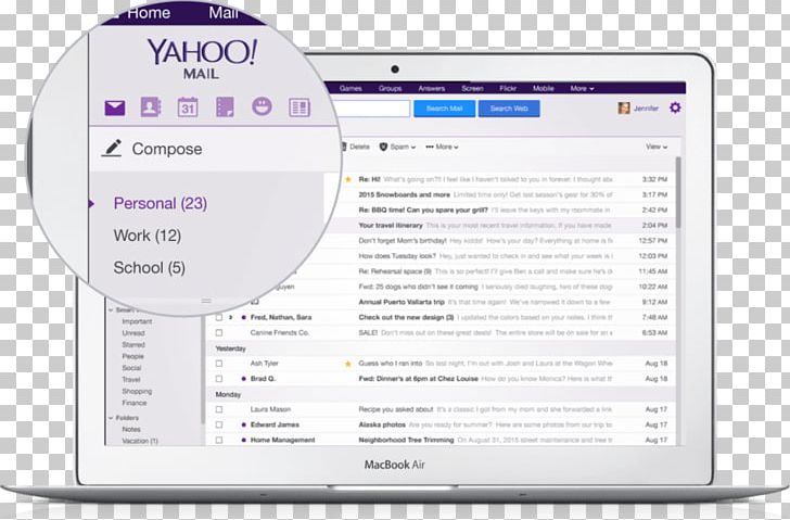 Yahoo! Mail Email Gmail Outlook.com PNG, Clipart, Aol, Aol Mail, Area, Brand, Computer Program Free PNG Download
