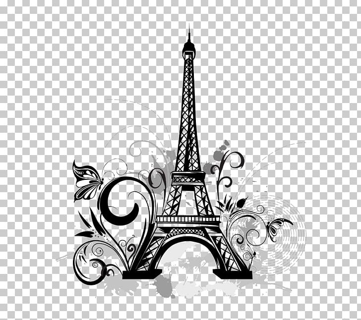 Eiffel Tower Wall Decal Tattoo Drawing PNG, Clipart, Black And White, Decal, Drawing, Eiffel, Eiffel Tower Free PNG Download