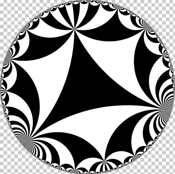 Hyperbolic Geometry Tessellation Hyperbolic Space Plane Triangle Group PNG, Clipart, 3manifold, Black, Black And White, Circle, Dimension Free PNG Download