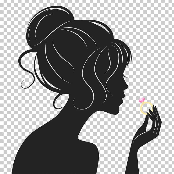 Silhouette Woman PNG, Clipart, Animals, Art, Beauty, Black And White, Black Hair Free PNG Download