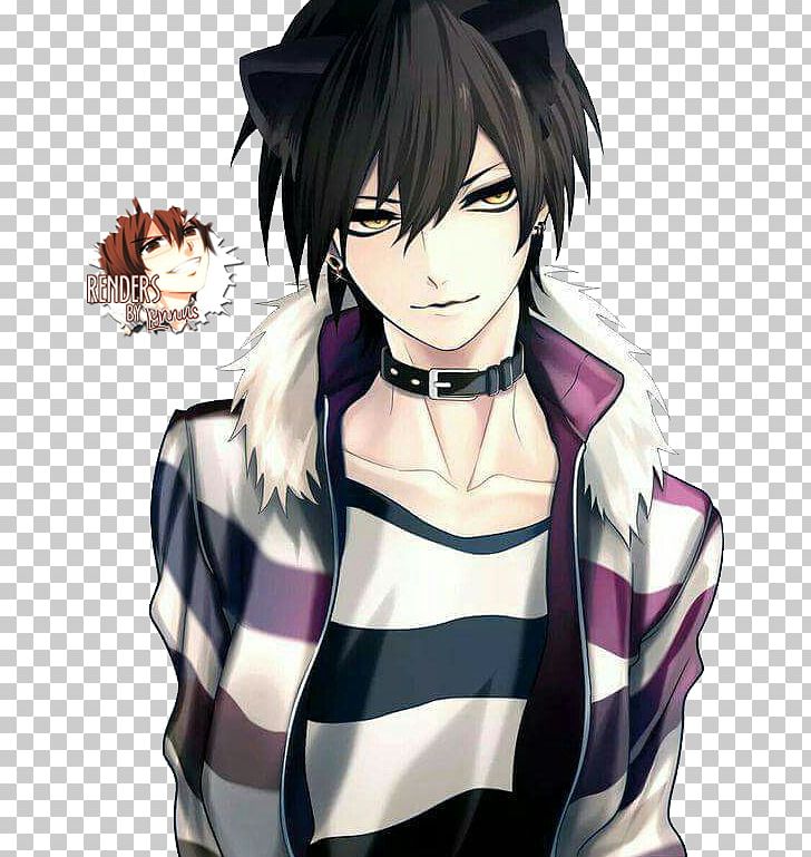 Anime bad boy with black hair