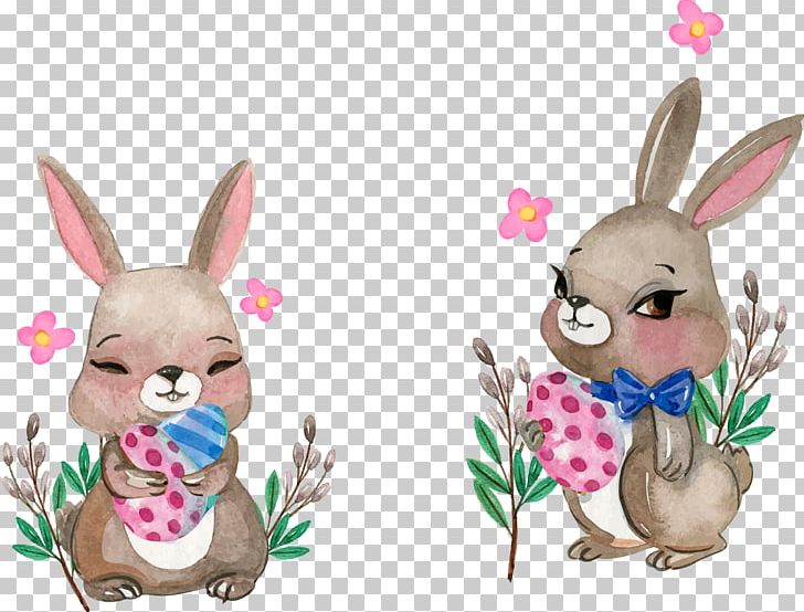 Rabbit Watercolor Painting Illustration PNG, Clipart, Animals, Cartoon, Graphic Design, Hand, Hand Drawn Free PNG Download