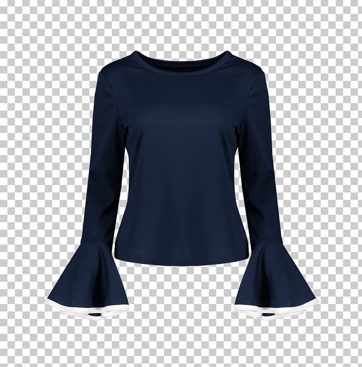 Long-sleeved T-shirt Blouse Long-sleeved T-shirt Blue PNG, Clipart, Blouse, Blue, Button, Clothing, Cobalt Blue Free PNG Download