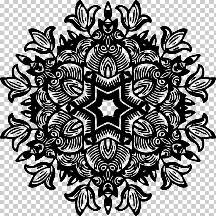 Flower Visual Arts Pattern PNG, Clipart, Art, Black And White, Circle, Drawing, Floral Design Free PNG Download