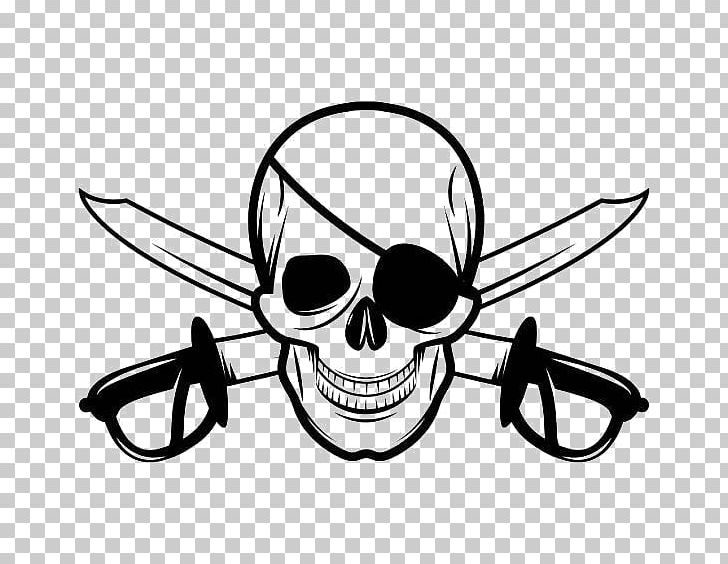 Jolly Roger Skull And Crossbones Piracy Eyepatch PNG, Clipart, Artwork, Background Size, Black And White, Bone, Encapsulated Postscript Free PNG Download