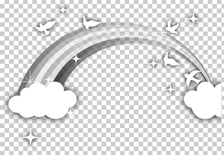 Bird Flapping On A Rainbow. PNG, Clipart, Black, Black And White, Body Jewellery, Body Jewelry, Circle Free PNG Download