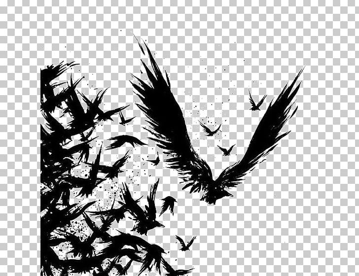 Common Raven Tattoo Drawing Odin PNG, Clipart, Animals, Art, Beak, Bird, Birds Free PNG Download