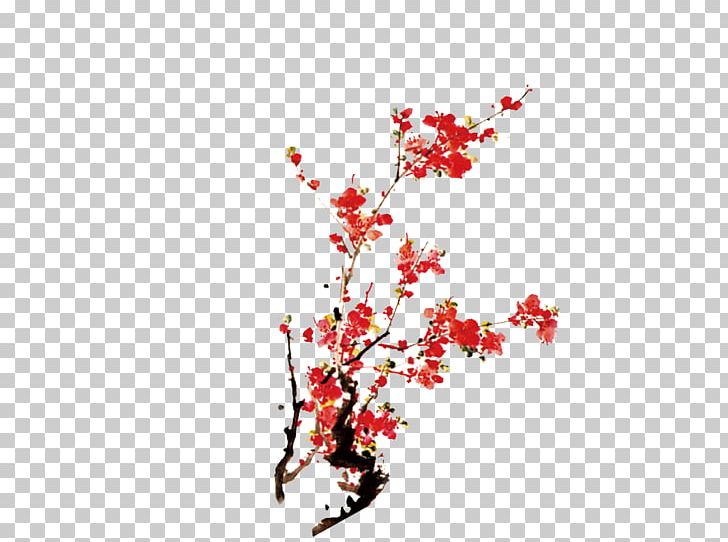 Plum Blossom Ink Wash Painting Poster PNG, Clipart, Banner, Blossom, Branch, Cherry Blossom, Chinese Painting Free PNG Download