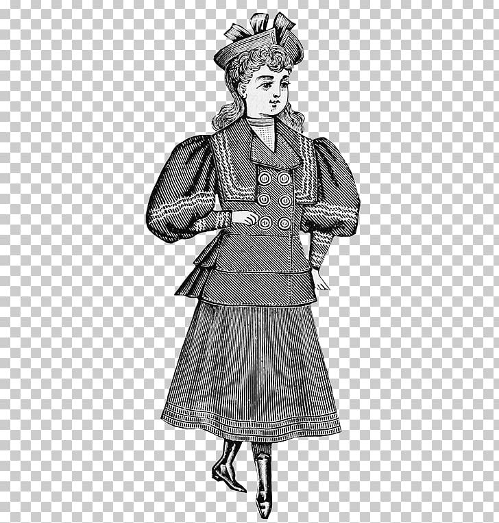 Victorian Era Drawing Illustration Graphics PNG, Clipart, Art, Black And White, Clothing, Costume, Costume Design Free PNG Download