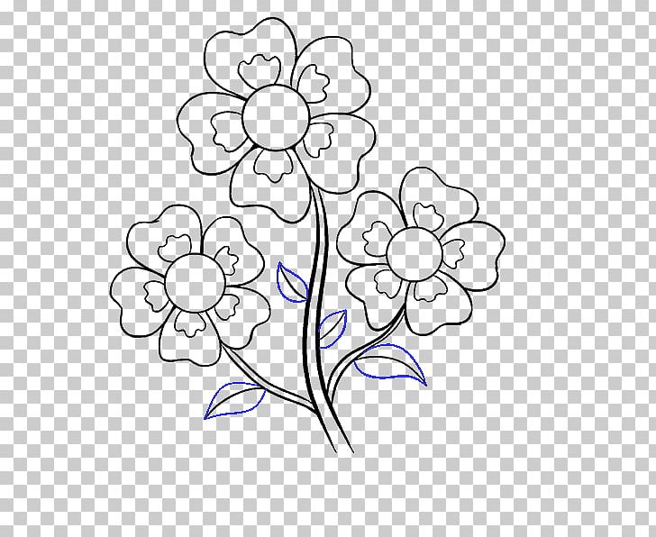 Drawing Cartoon Flower PNG, Clipart, Angle, Art, Artwork, Black And White, Branch Free PNG Download