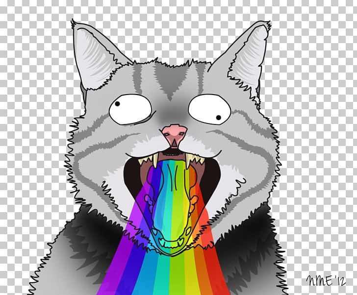 Whiskers Cat Vomiting Rainbow Everything Will Be OK PNG, Clipart, Animal, Animals, Art, Carnivoran, Cartoon Free PNG Download