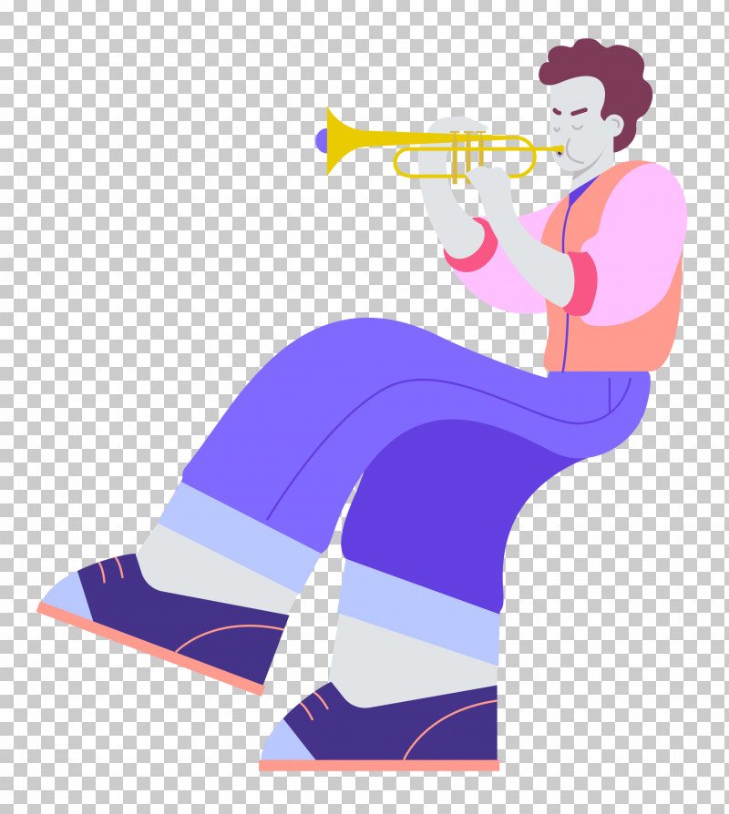 Playing The Trumpet Music PNG, Clipart, Behavior, Cartoon, Geometry, Human, Line Free PNG Download
