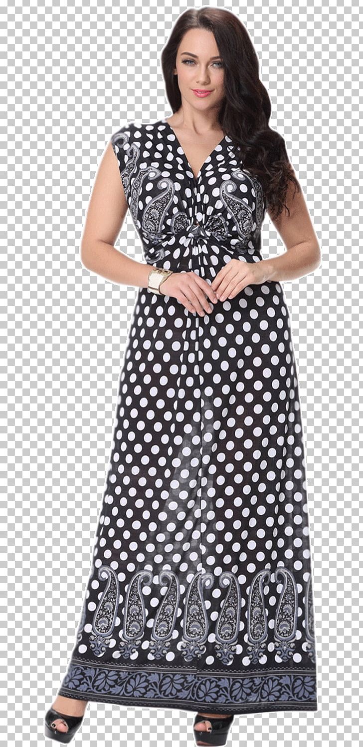Dress Polka Dot Sleeve Neckline Plus-size Clothing PNG, Clipart, Aline, Black, Chiffon, Clothing, Collar Free PNG Download