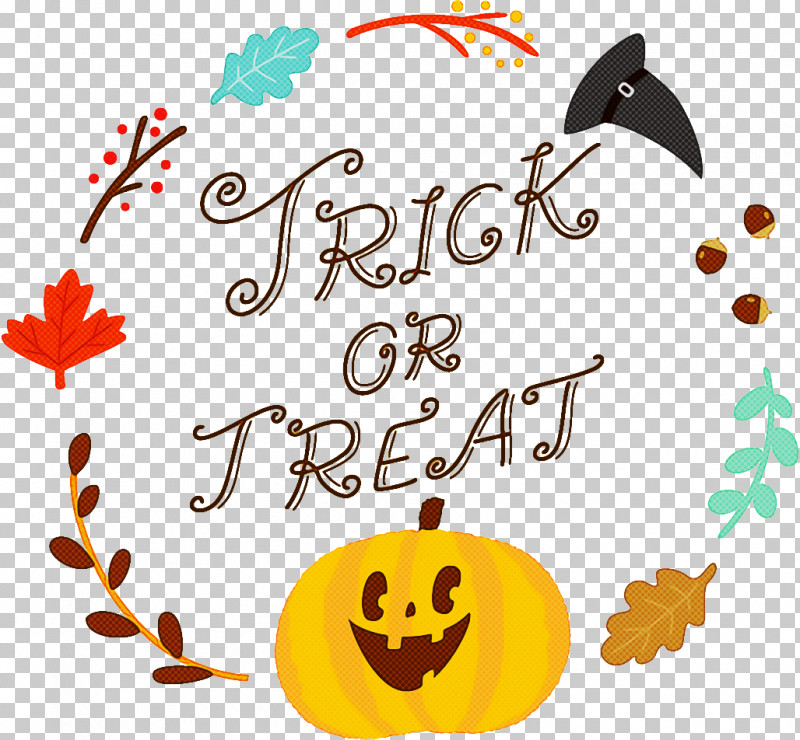 Trick Or Treat Halloween PNG, Clipart, Halloween, Happy, Orange, Smile, Text Free PNG Download