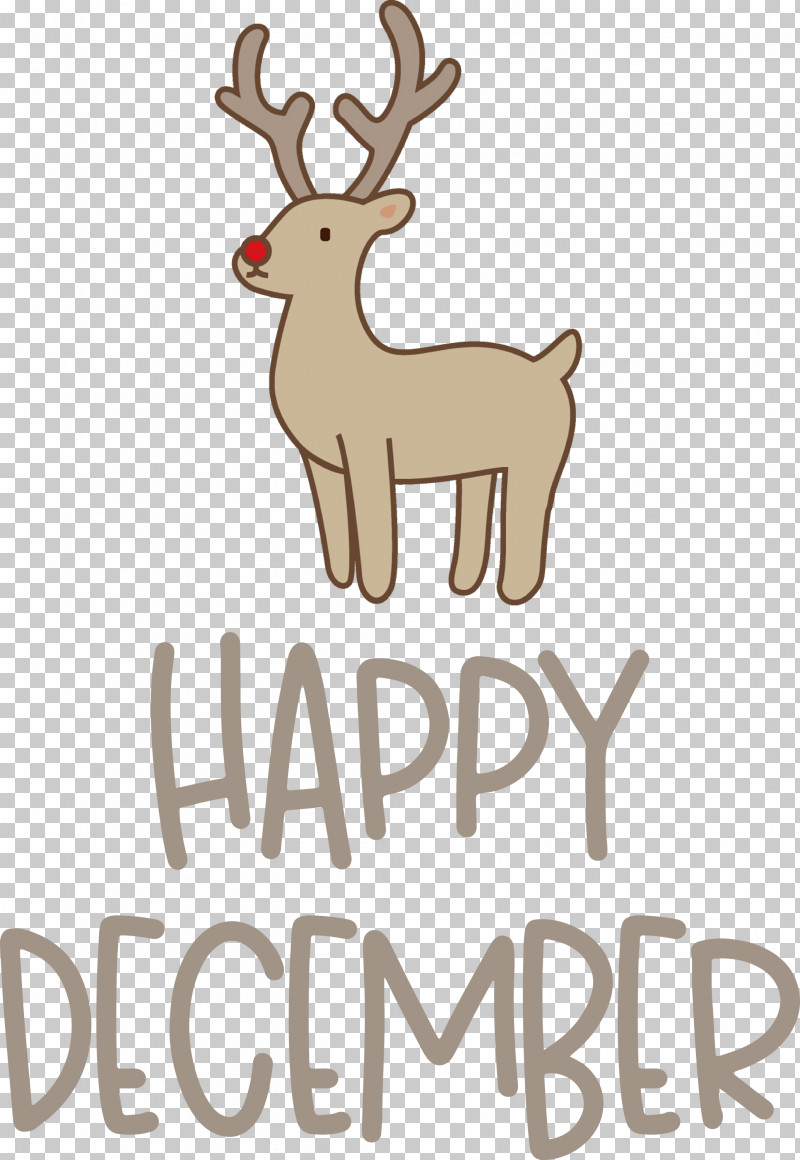 Happy December December PNG, Clipart, Animal Figurine, Antler, Biology, December, Deer Free PNG Download