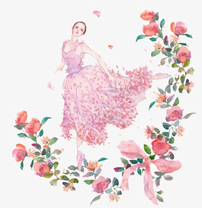 Pink Watercolor Flower Girl PNG, Clipart, Flowers, Girl, Pink, Watercolor Free PNG Download