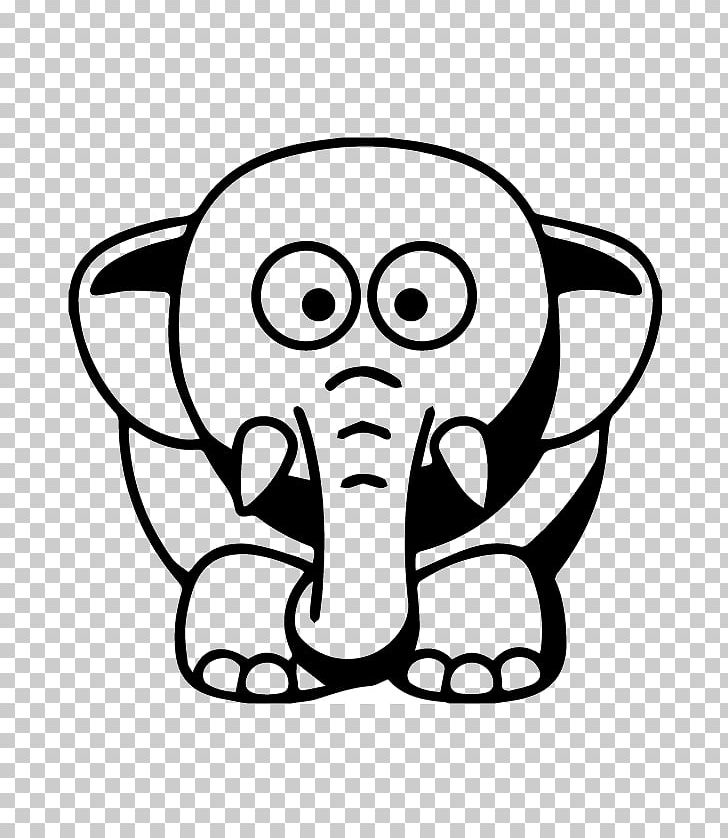 Elephant Cartoon Drawing Black And White PNG, Clipart, Animals, Black, Bone, Colo, Elephant Face Free PNG Download