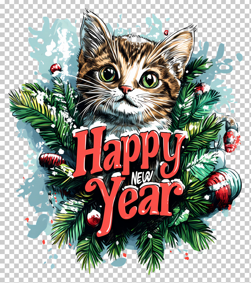 Happy New Year - Happy New Year With Cat PNG