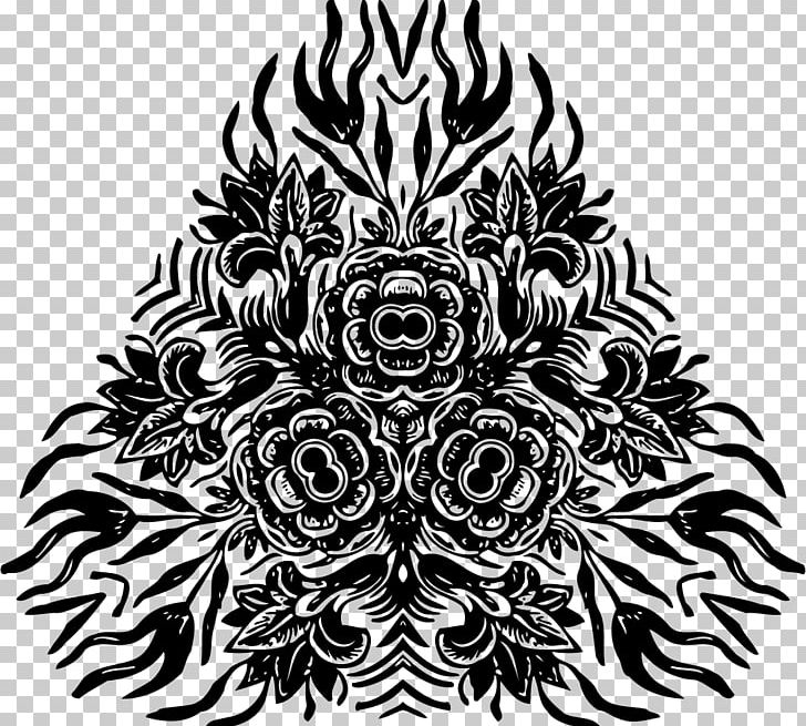 Flower Rotational Symmetry Floral Design PNG, Clipart, Art, Black, Black And White, Circle, Drawing Free PNG Download