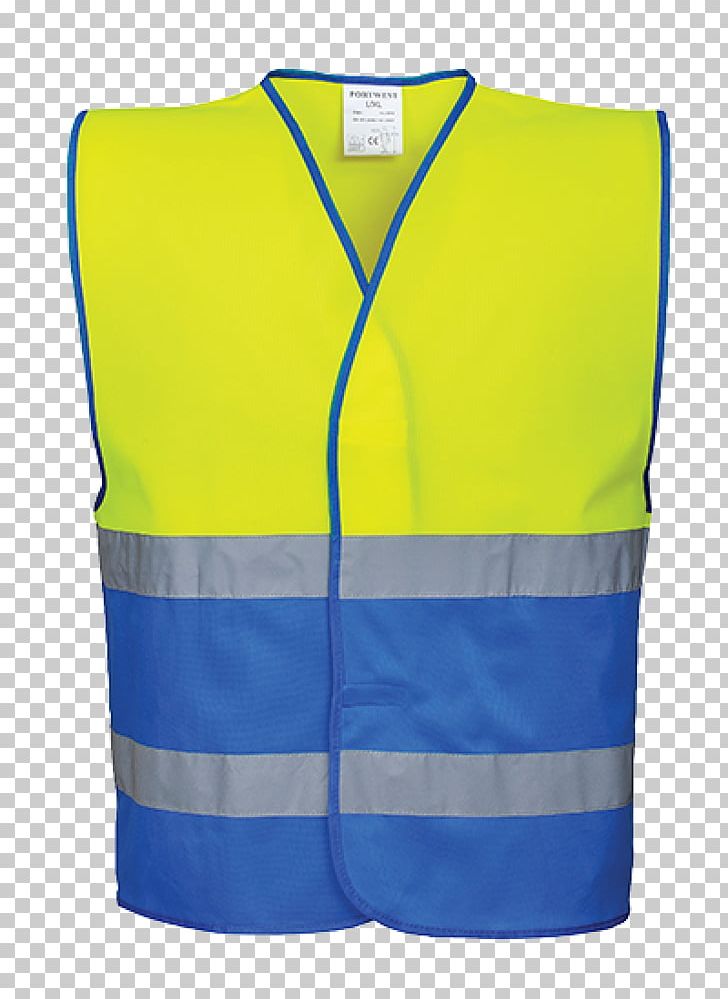 High-visibility Clothing Gilets Jacket Waistcoat Blue PNG, Clipart, Azure, Blue, Clothing, Cobalt Blue, Electric Blue Free PNG Download