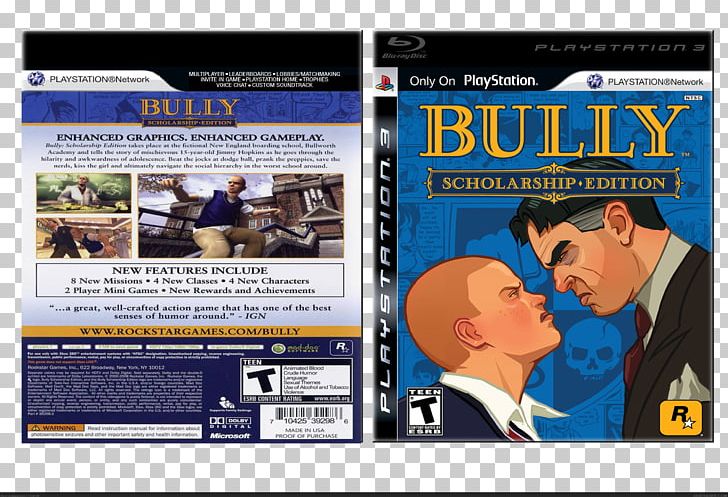 Bully: Scholarship Edition PlayStation 2 Xbox 360 PNG, Clipart, Advertising, Android, Box, Box Art, Bully Free PNG Download