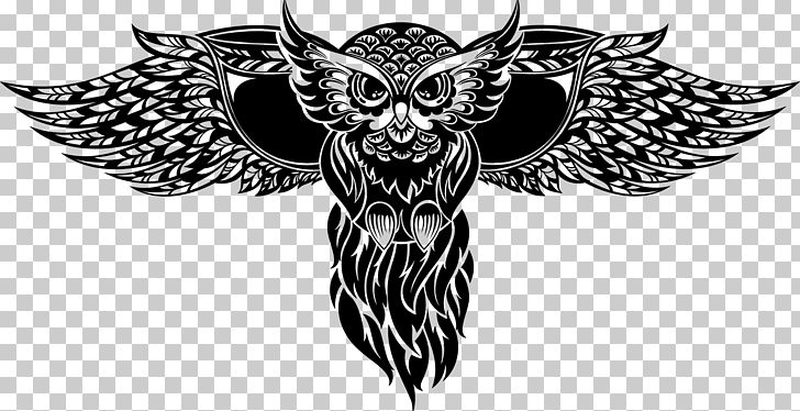 Owl Totem Tattoo Illustration PNG, Clipart, Art, Bird, Bird Of Prey, Black And White, Bone Free PNG Download