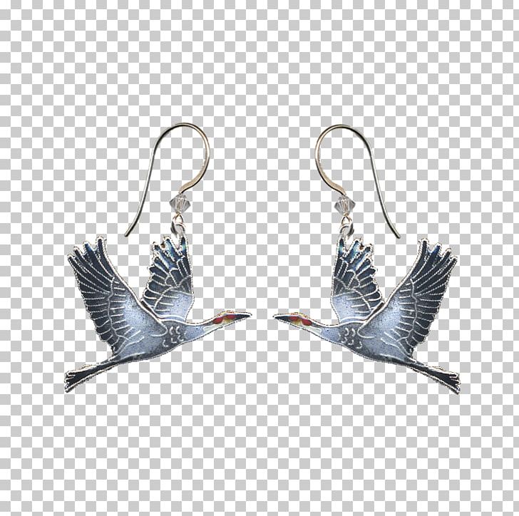 Earring Whooping Crane Jewellery Sterling Silver PNG, Clipart, Bird, Brooch, Cloisonne, Crane, Earring Free PNG Download