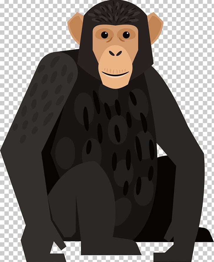 Gorilla Chimpanzee Monkey Orangutan PNG, Clipart, Animals, Background Black, Black Background, Black Hair, Black White Free PNG Download