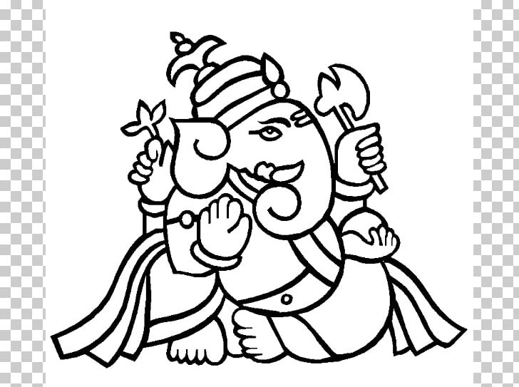 Ganesha Drawing Hinduism PNG, Clipart, Arm, Art, Black, Black And White, Cartoon Free PNG Download