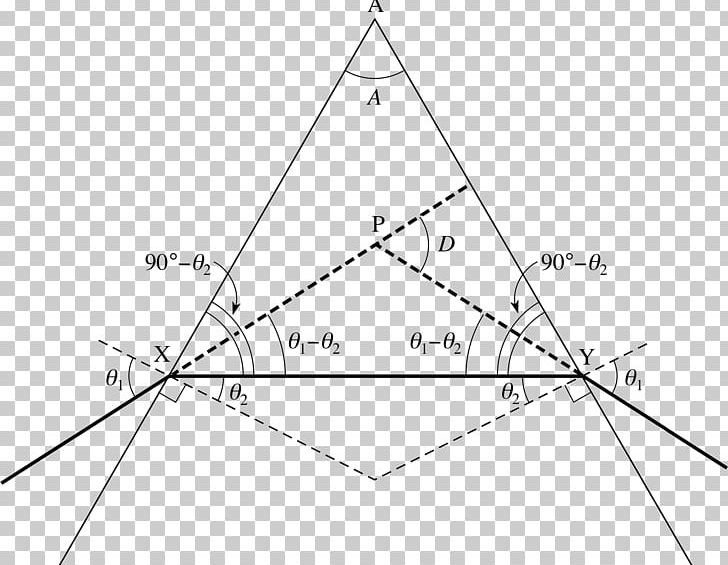 Light Triangle Prism Minimum Deviation PNG, Clipart, Angle, Angle Of Incidence, Area, Black And White, Circle Free PNG Download