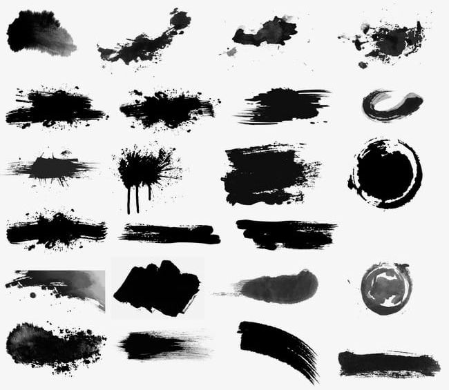 Black Ink Watercolor Brush PNG, Clipart, Black, Black Vector, Brush, Brush Vector, Chinese Free PNG Download