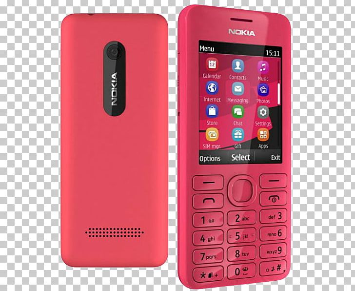 Nokia 206 Nokia Asha Series Dual SIM Smartphone PNG, Clipart, Bluetooth, Electronic Device, Electronics, Gadget, Magenta Free PNG Download