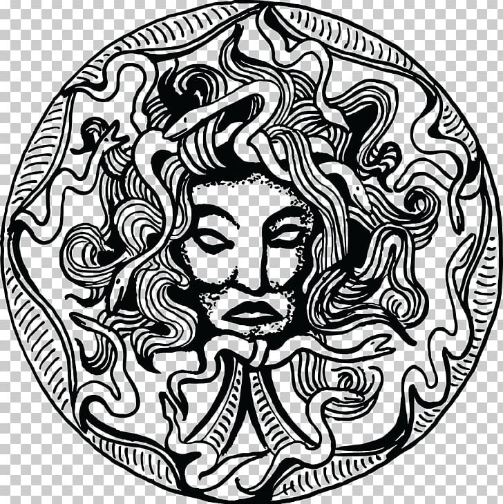 Medusa Gorgoneion Greek Mythology Monster PNG, Clipart, Amulet, Area, Art, Artwork, Black Free PNG Download