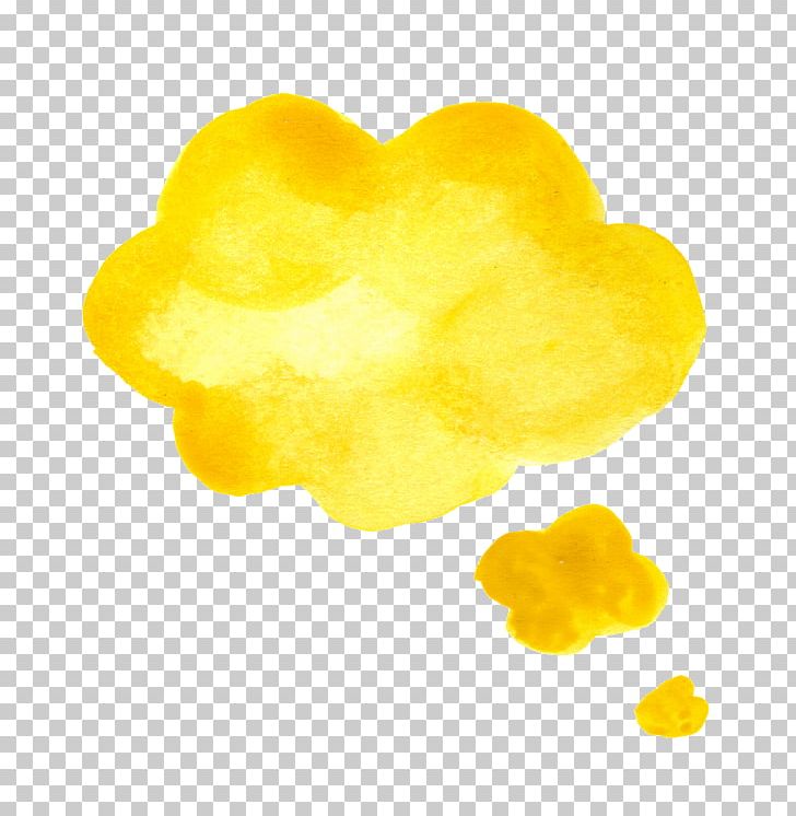 Yellow Watercolor Painting Speech Balloon PNG, Clipart, Balloon, Bubble, Cloud, Color, Comics Free PNG Download