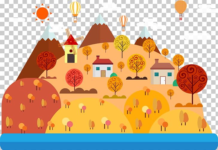 Drawing Cartoon Landscape Illustration PNG, Clipart, Adobe Illustrator, Art, Autumn, Autumn Background, Autumn Leaf Free PNG Download