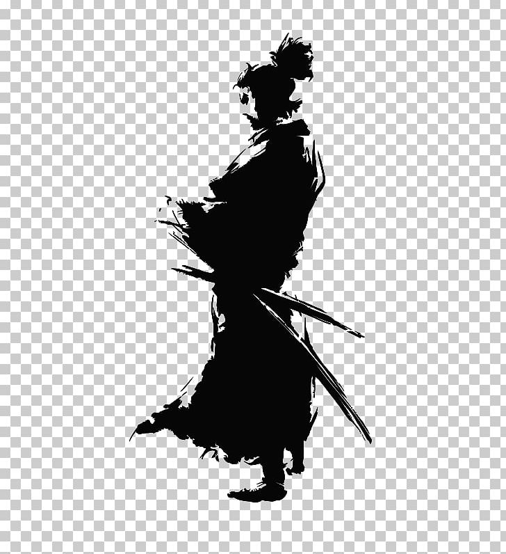 Japan Samurai Silhouette Ninja PNG, Clipart, Afro Samurai, Art, Black, Black And White, Costume Design Free PNG Download
