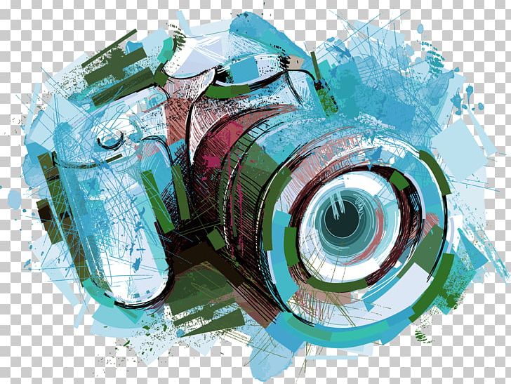 Camera Photography Drawing PNG, Clipart, Art, Blue, Blue Background, Camera, Camera Lens Free PNG Download