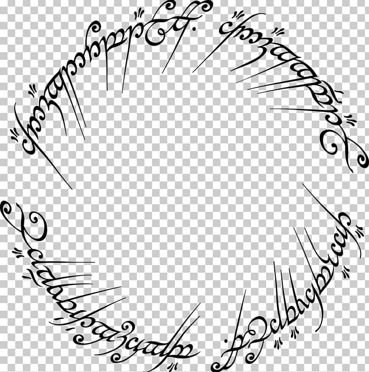 The Lord Of The Rings The Fellowship Of The Ring One Ring White Tree Of Gondor The Hobbit PNG, Clipart, Angle, Area, Arwen, Black And White, Calligraphy Free PNG Download