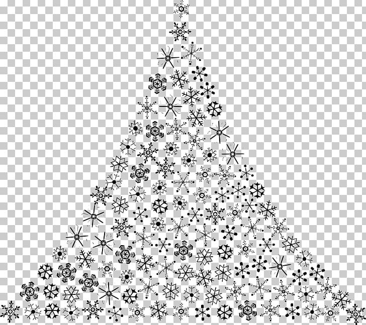 Snowflake Christmas Tree PNG, Clipart, Area, Black And White, Christmas, Christmas Decoration, Christmas Ornament Free PNG Download