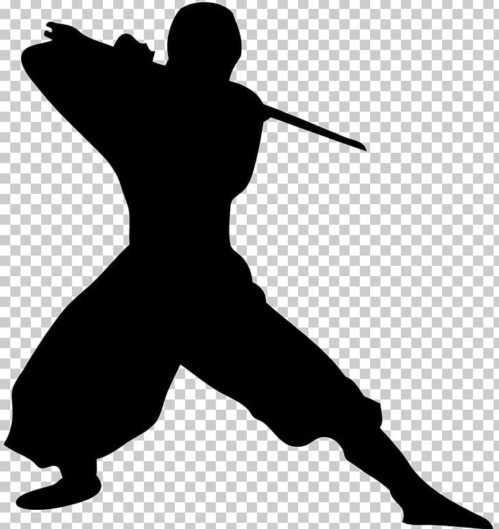 Ninjatō Samurai Silhouette PNG, Clipart, Black, Black And White, Cartoon, Joint, Kick Free PNG Download