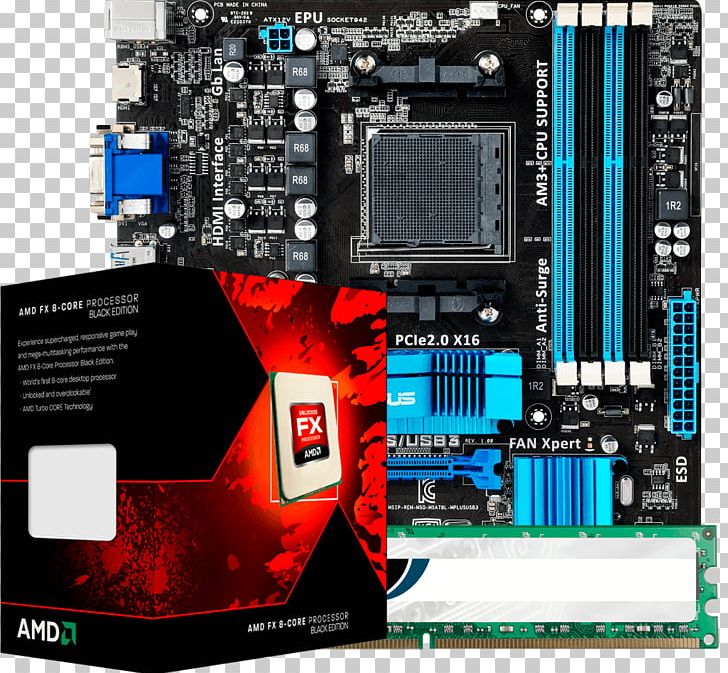 Motherboard ASUS M5A78L-M PLUS/USB3 USB 3.0 Socket AM3+ PNG, Clipart, Asus, Central Processing Unit, Computer, Computer Hardware, Electrical Connector Free PNG Download