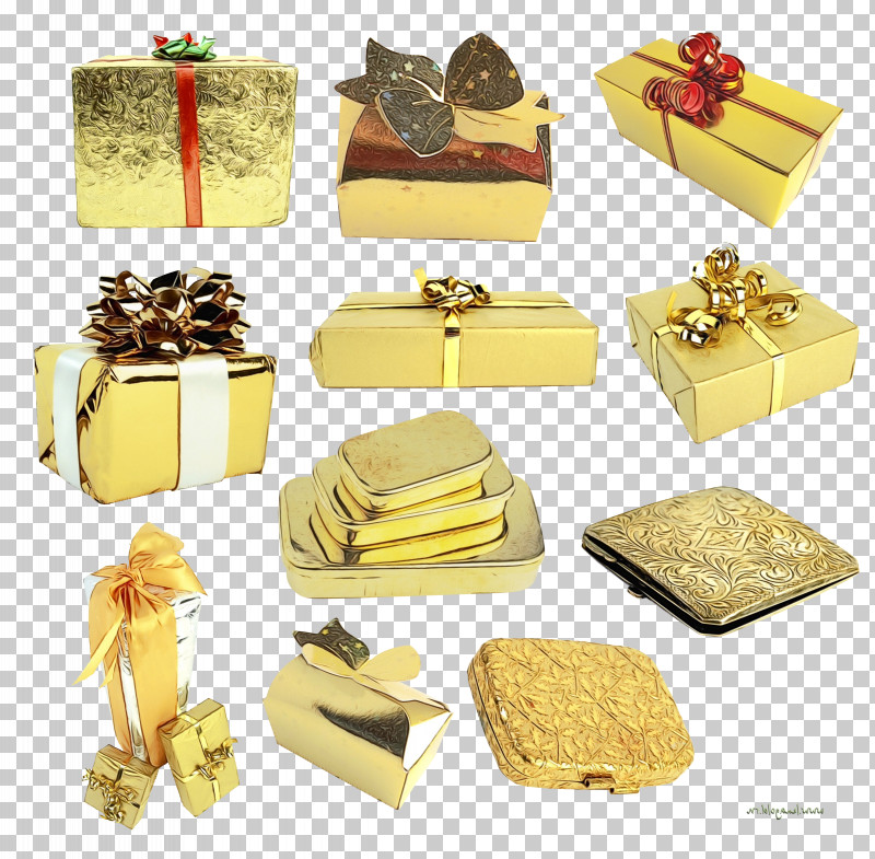 Yellow Present Gift Wrapping PNG, Clipart, Gift Wrapping, Paint, Present, Watercolor, Wet Ink Free PNG Download