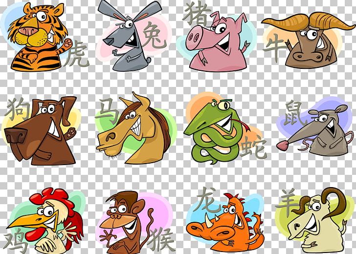 Chinese Zodiac Horoscope Astrological Sign PNG, Clipart, Animal, Animal Figure, Astrological Sign, Cartoon, Chinese Calendar Free PNG Download