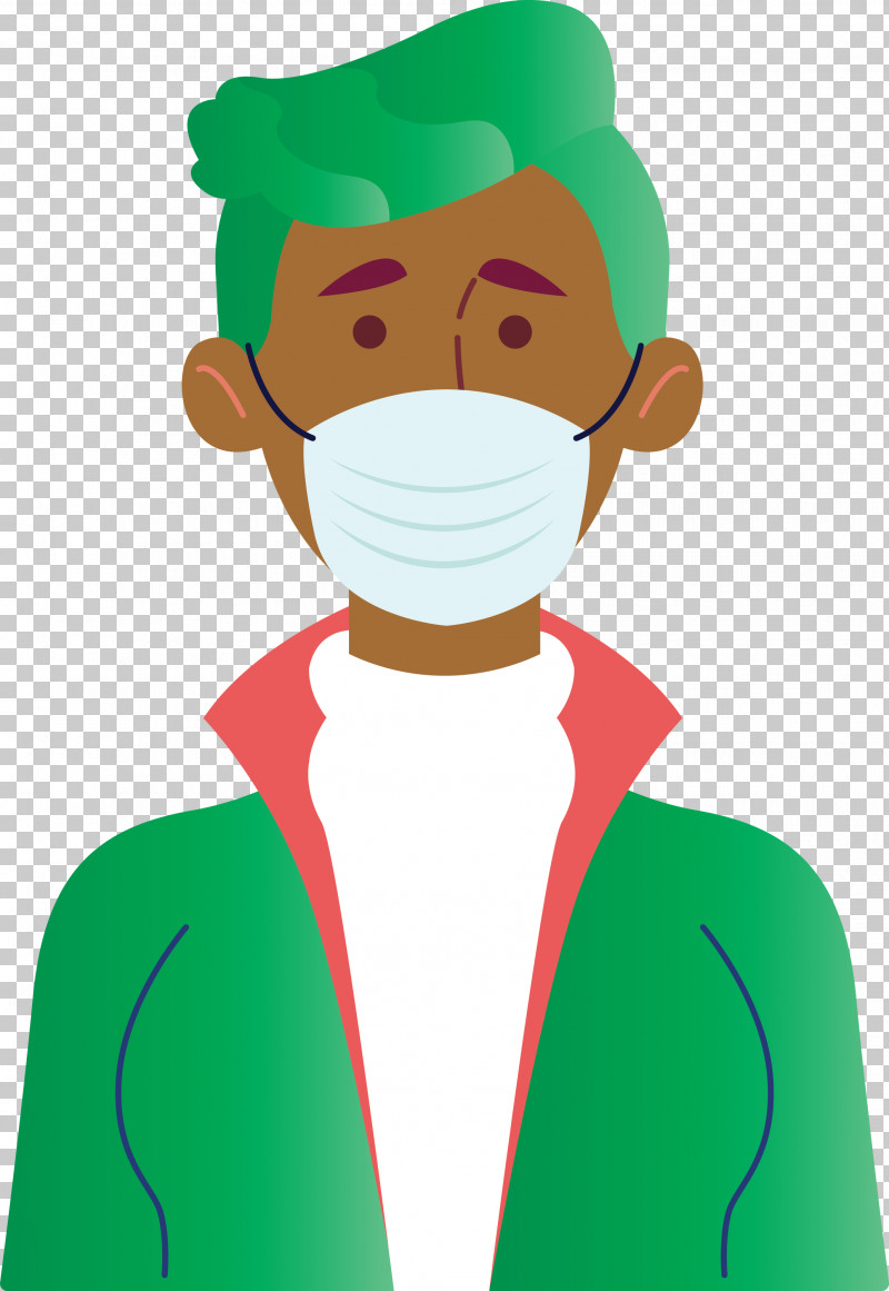 Wearing Mask Coronavirus Corona PNG, Clipart, Cartoon, Corona, Coronavirus, Green, Wearing Mask Free PNG Download