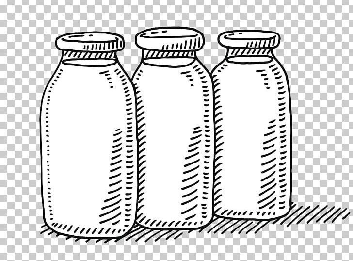 Milk Bottle Drawing PNG, Clipart, Area, Black, Black And White, Bottle